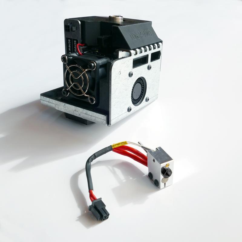 Full hotend with hardened steel nozzle for Strateo3D IDEX420 (0,8mm nozzle)